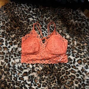 Orange lace bralette